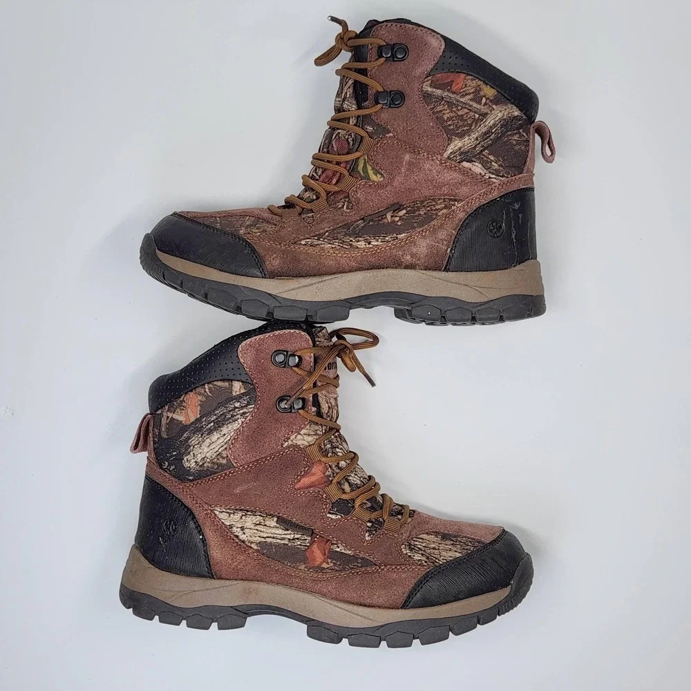 Northside Boots Mens Size 7 Brown Camo Suede Waterproof Thinsulate Hiking Snow